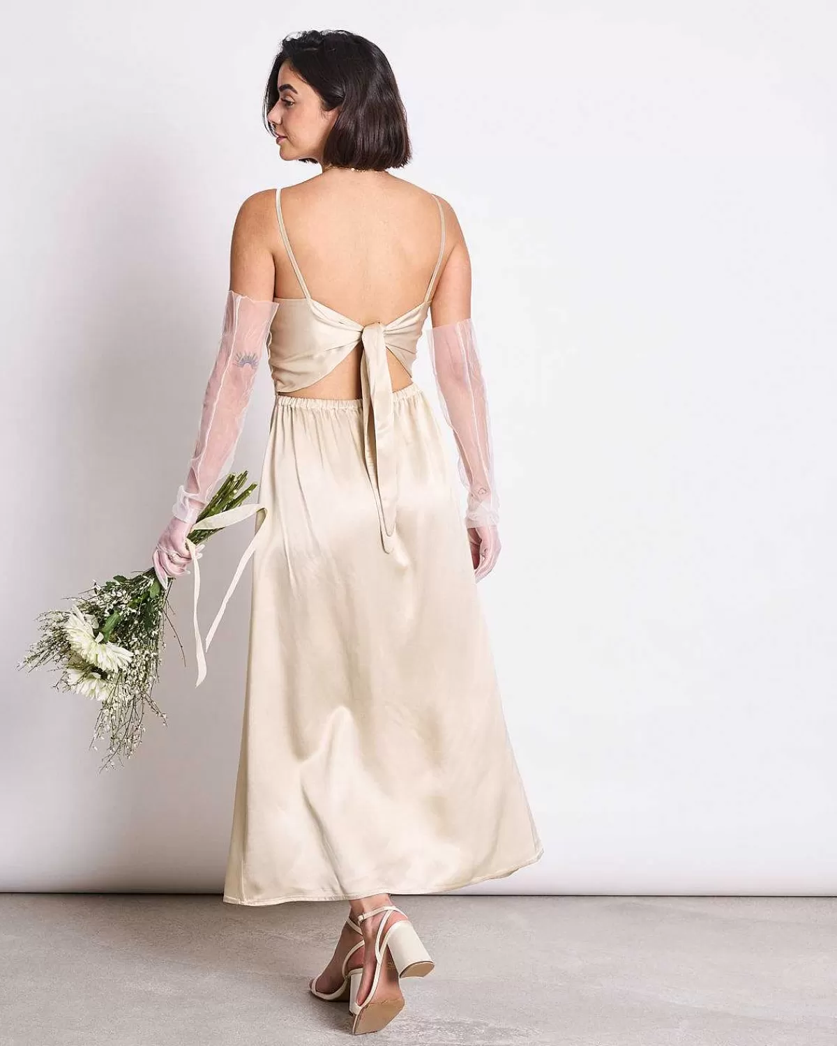 Bow Dress Ellara Ivory>JAN 'N JUNE Best