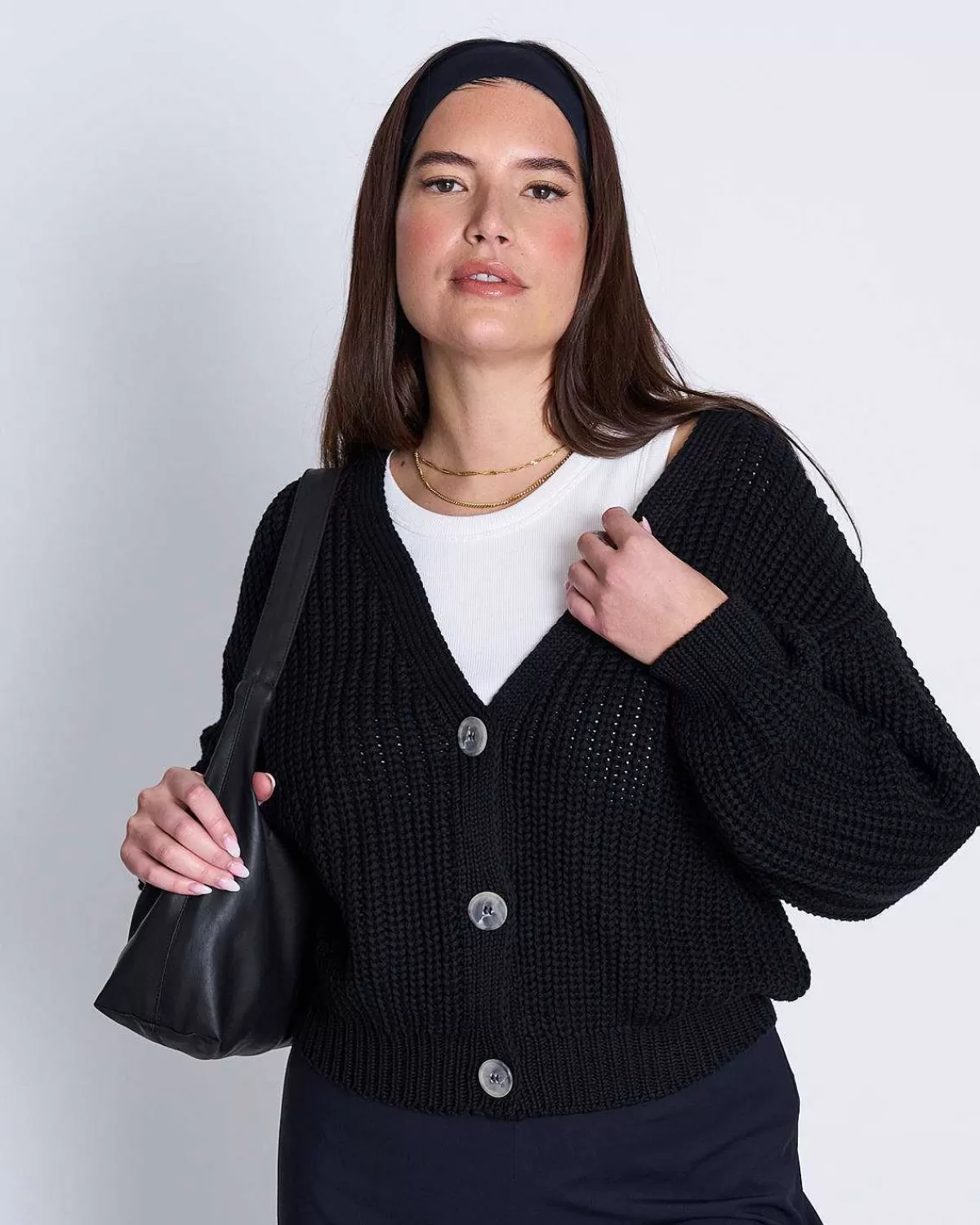 Chunky Cardigan Lena Black Gots>JAN 'N JUNE Sale