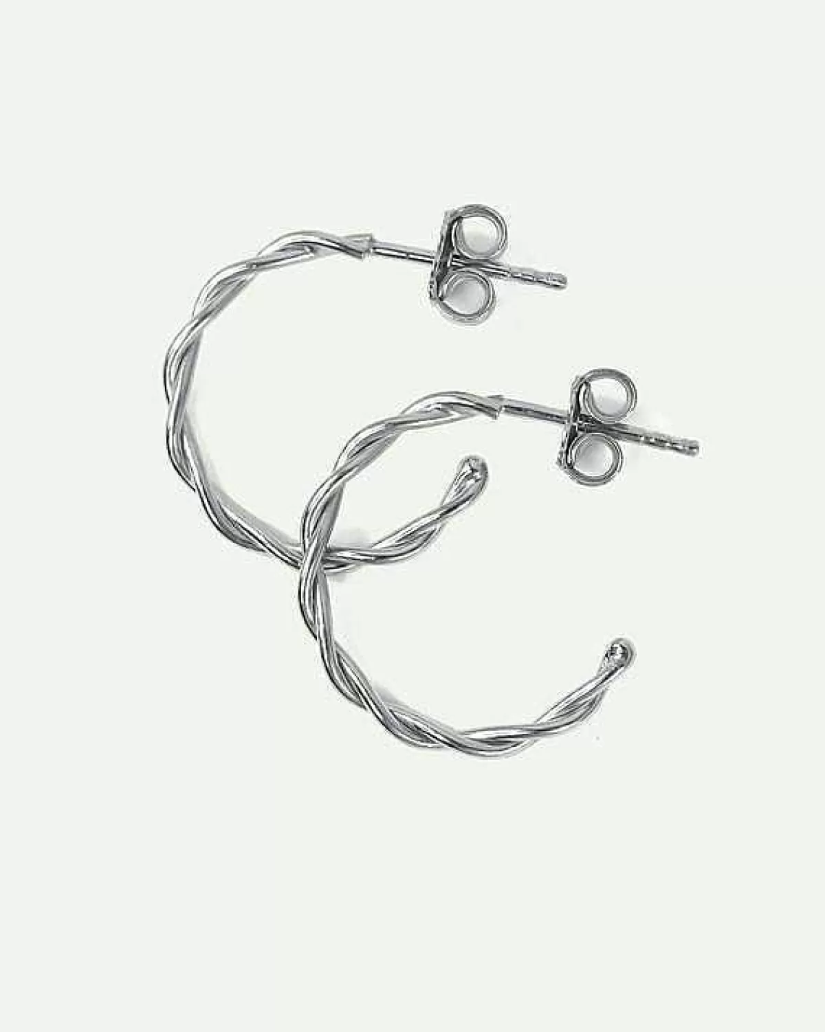 Dear Darling Berlin Twisted Hoop Earrings Silver>JAN 'N JUNE Flash Sale