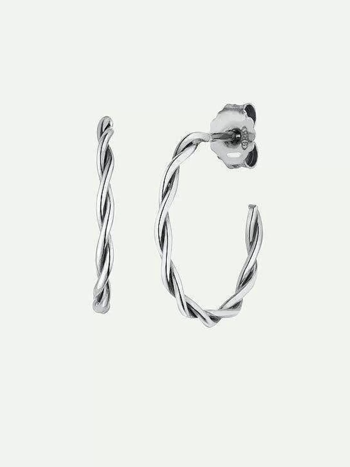 Dear Darling Berlin Twisted Hoop Earrings Silver>JAN 'N JUNE Flash Sale