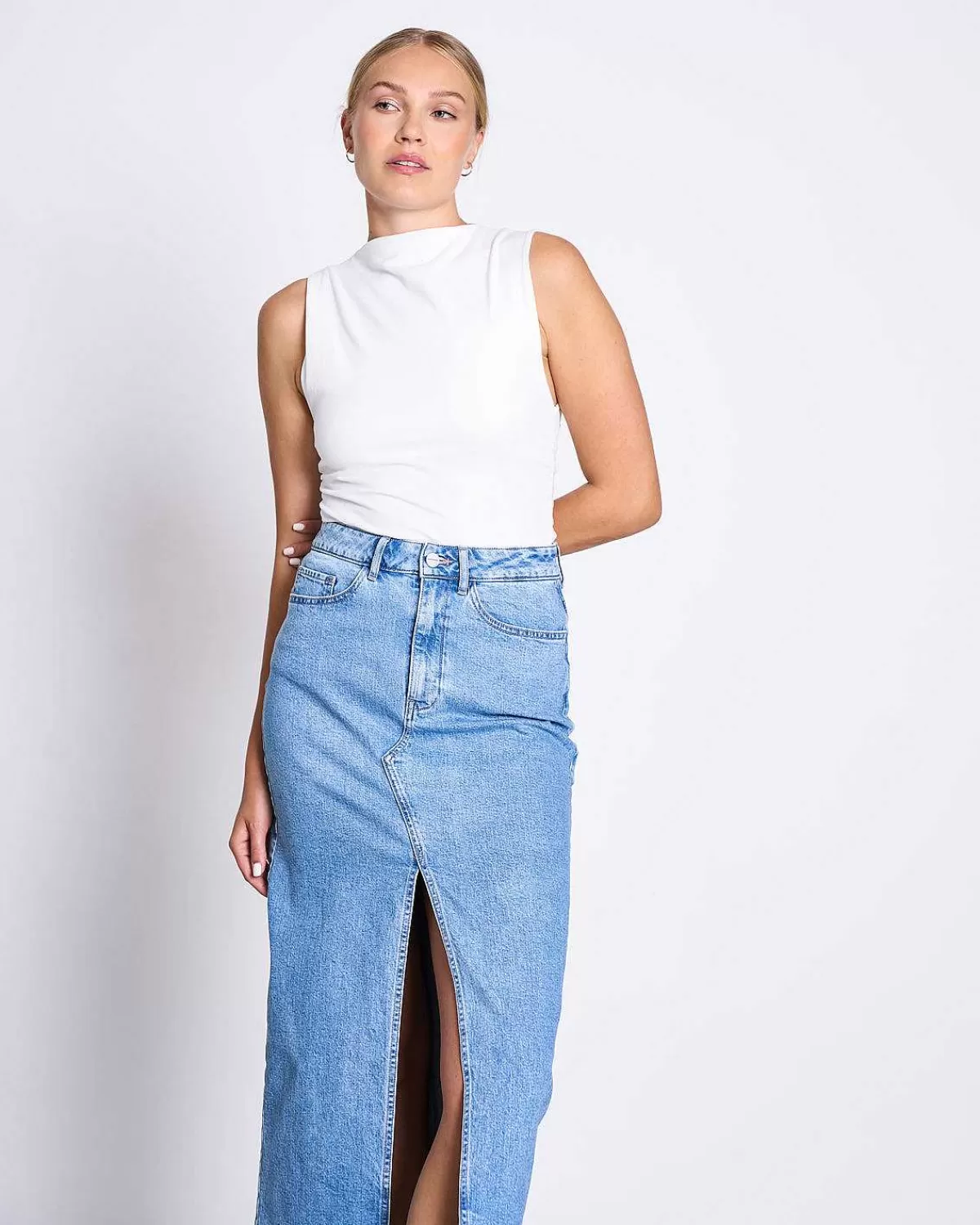 Denim Skirt Luce Light Blue>JAN 'N JUNE Fashion