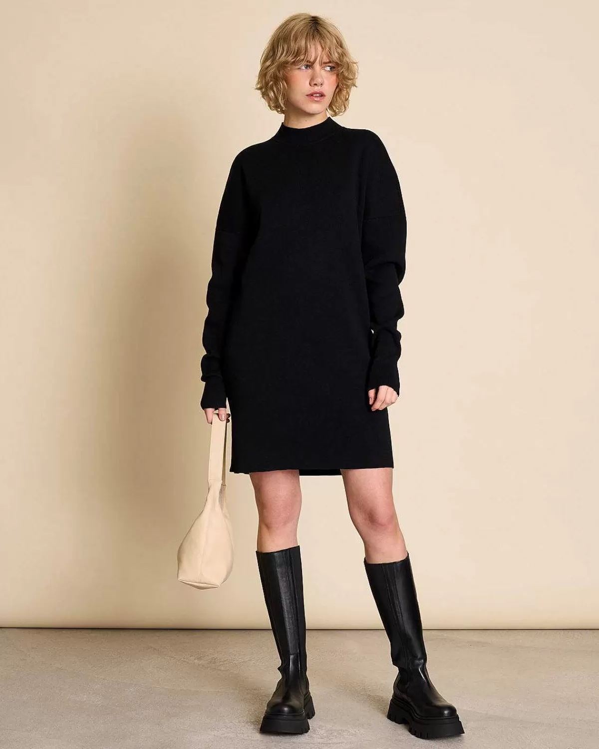 Knit Dress Nuna Black Gots>JAN 'N JUNE Online