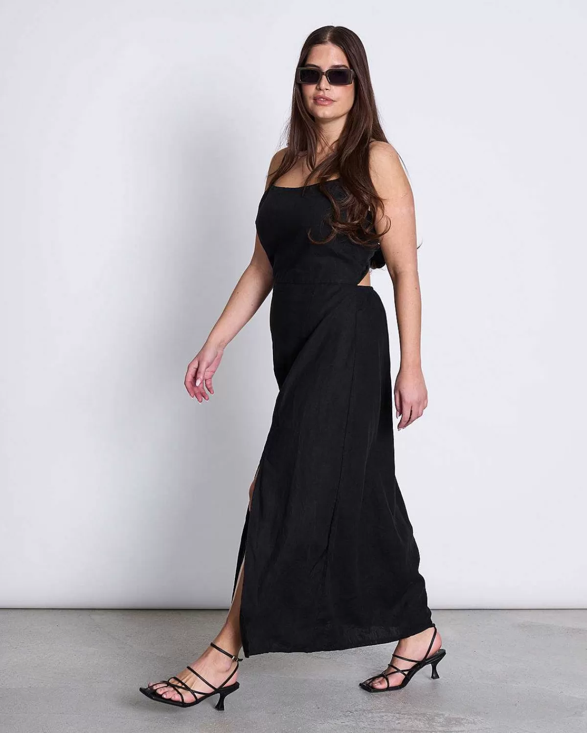 Linen Bow Dress Leuven Black>JAN 'N JUNE Cheap