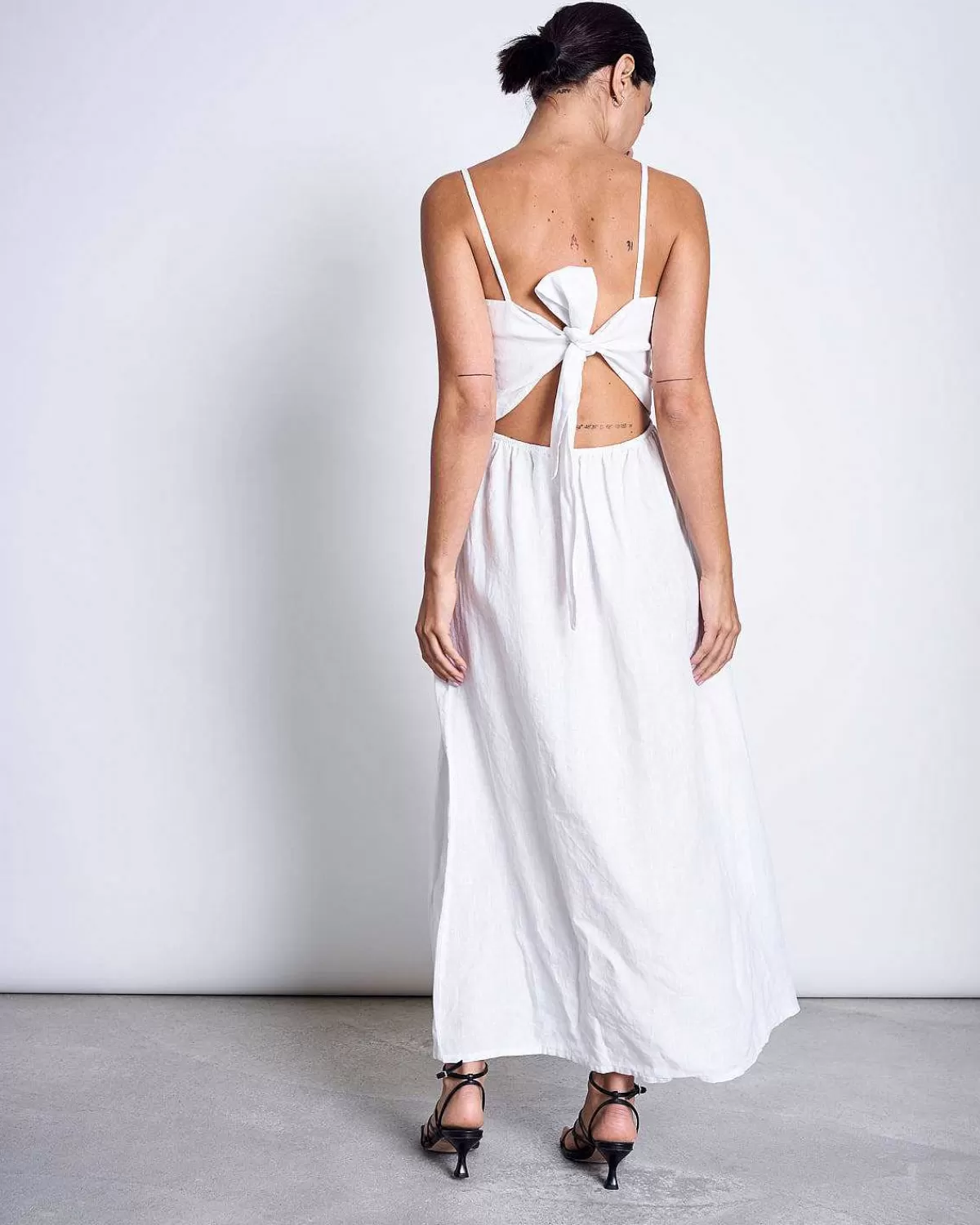 Linen Bow Dress Leuven White>JAN 'N JUNE Best