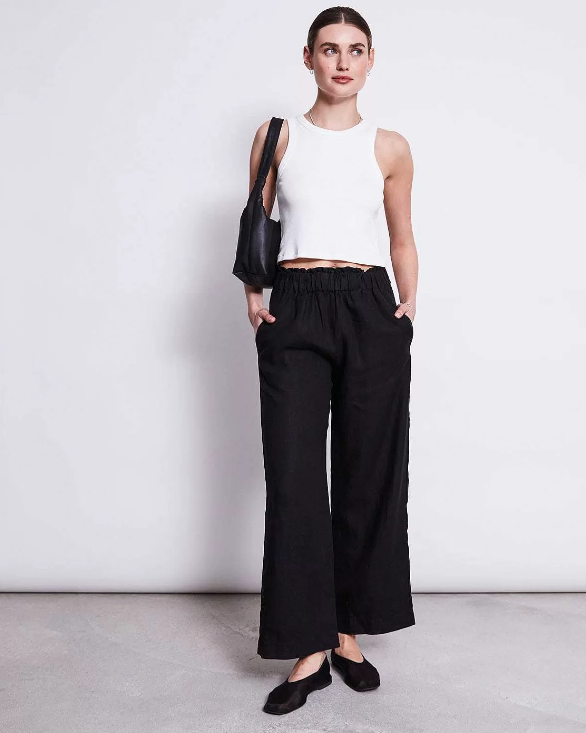 Linen Pants Beveren Black>JAN 'N JUNE New