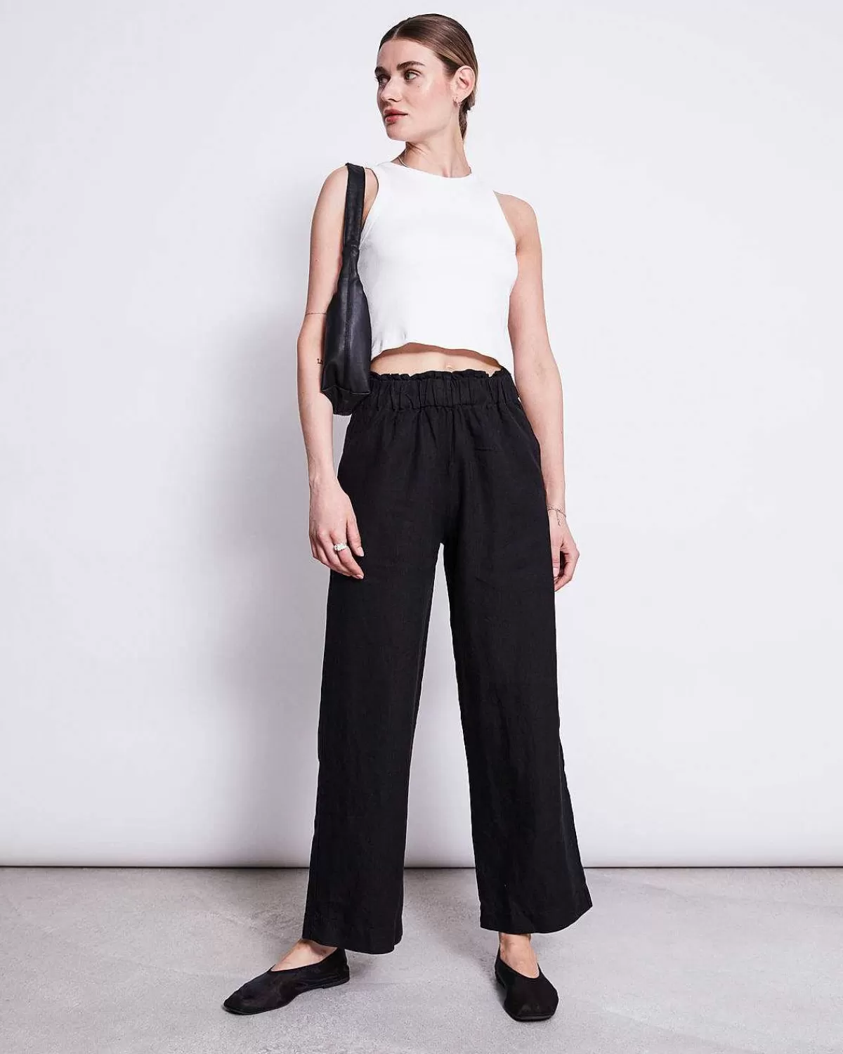 Linen Pants Beveren Black>JAN 'N JUNE New