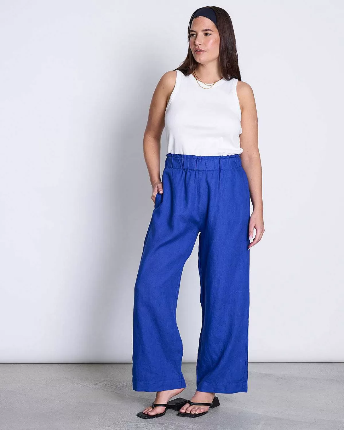 Linen Pants Beveren Blue>JAN 'N JUNE Flash Sale