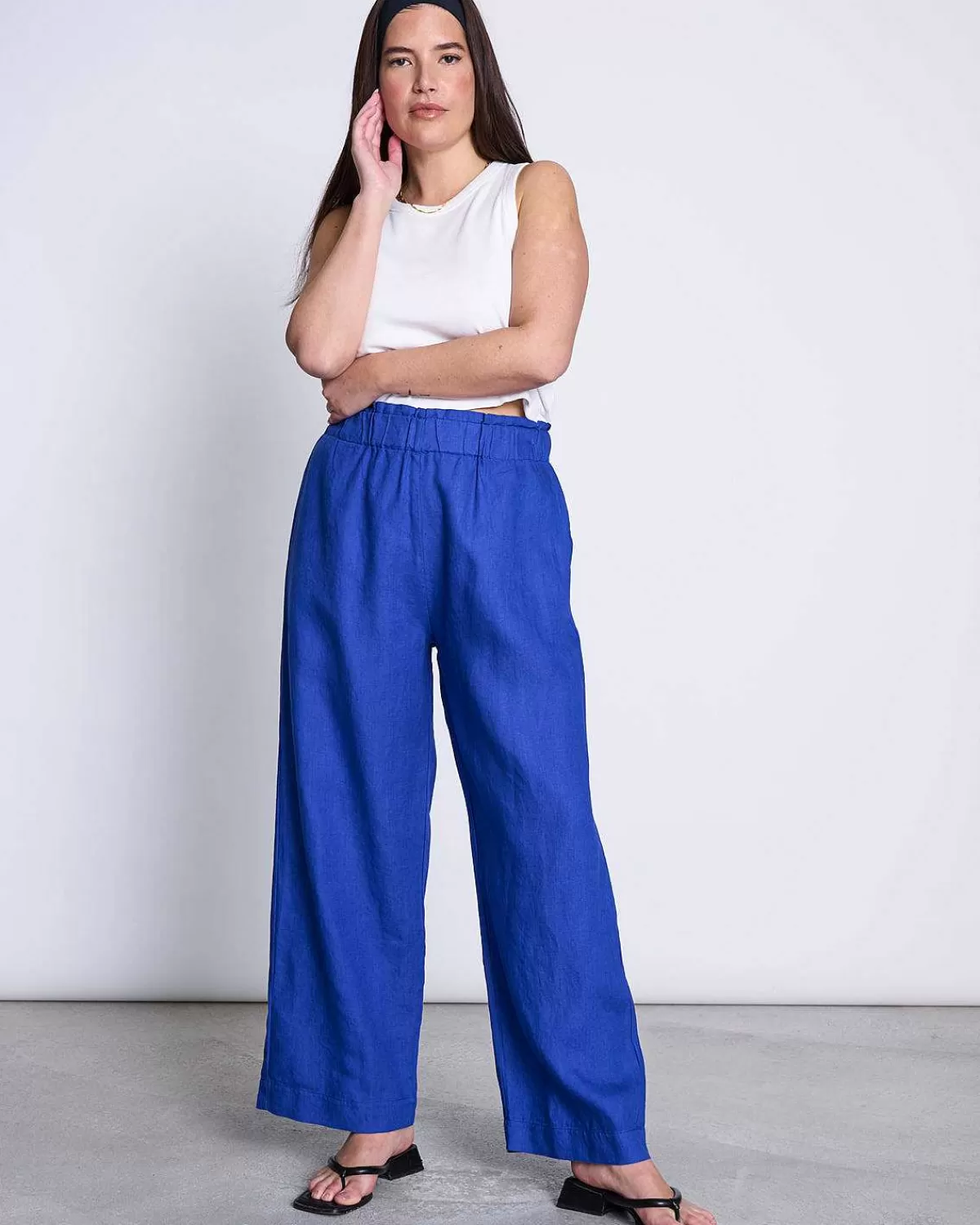 Linen Pants Beveren Blue>JAN 'N JUNE Flash Sale