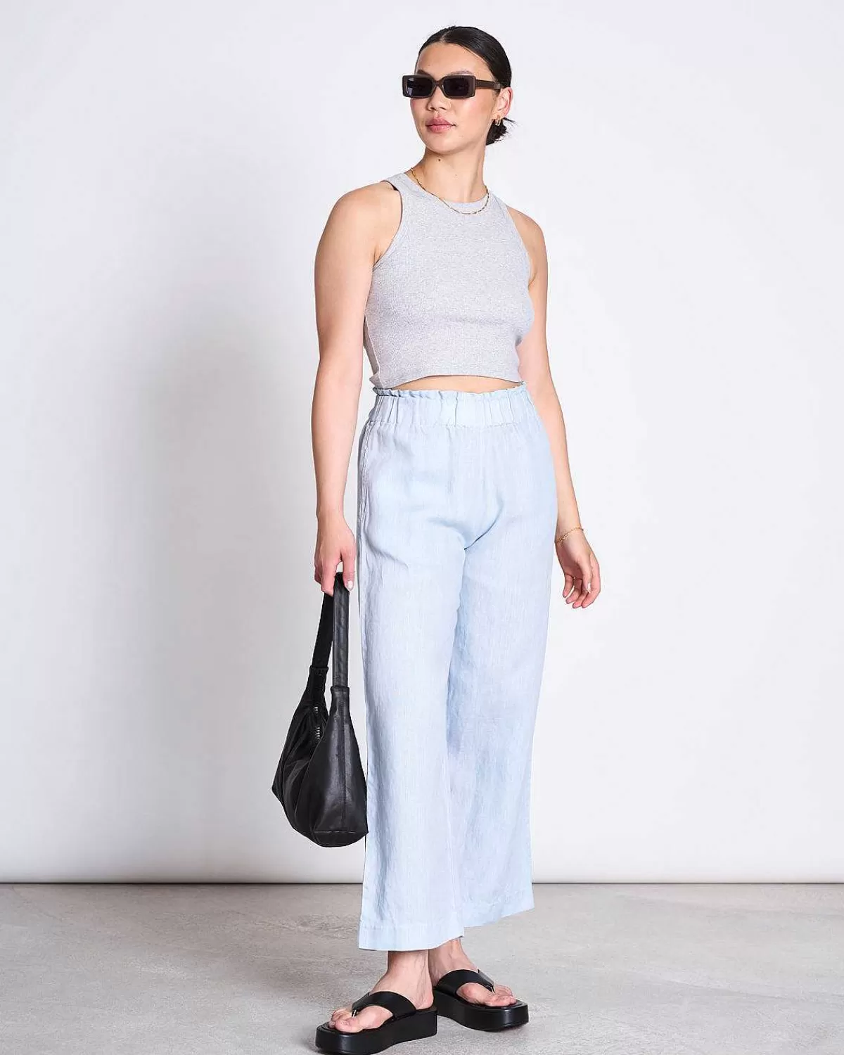 Linen Pants Beveren Sky Blue>JAN 'N JUNE Store