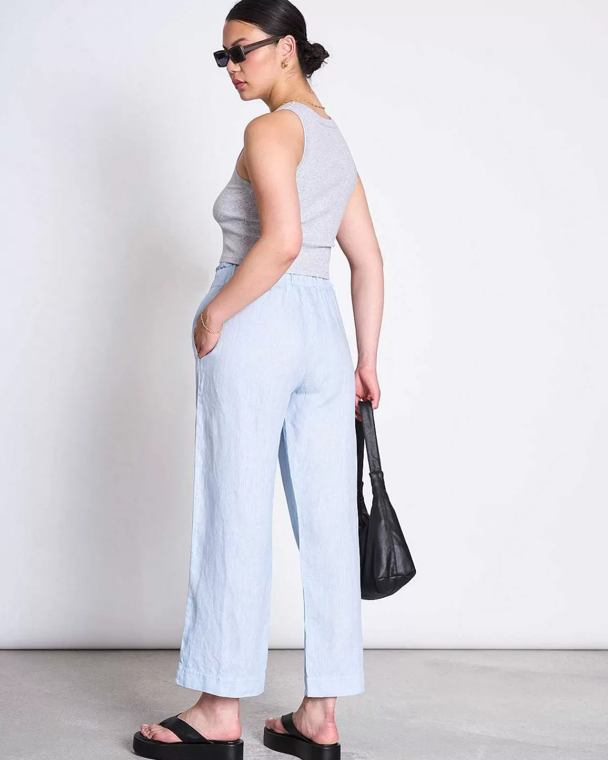 Linen Pants Beveren Sky Blue>JAN 'N JUNE Store