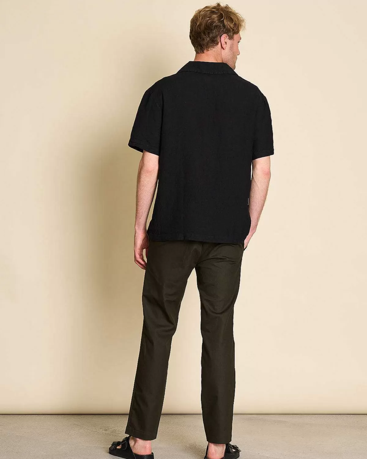 Linen Shirt Gent Black For Men>JAN 'N JUNE Flash Sale