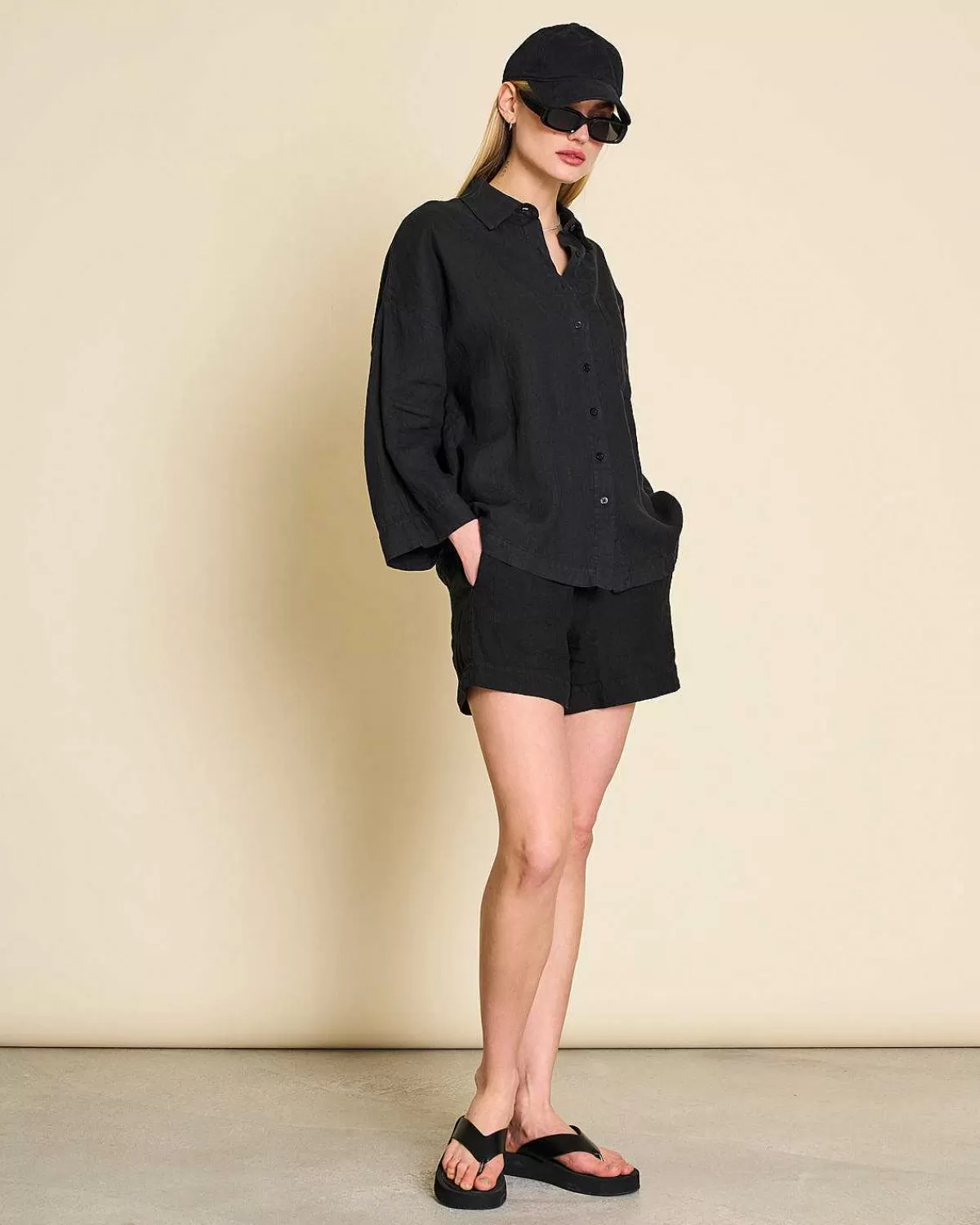 Linen Shirt Mons Black>JAN 'N JUNE Discount