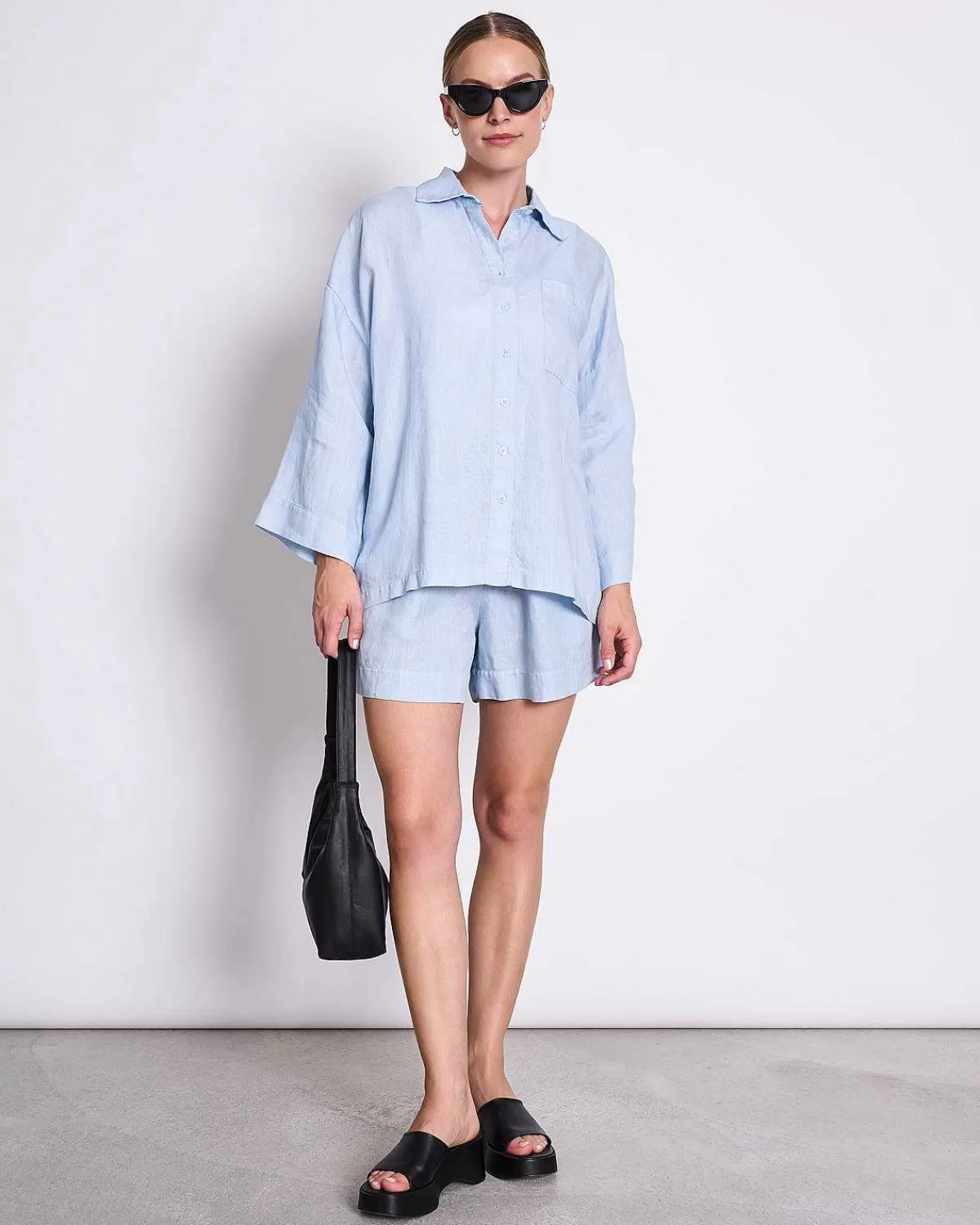 Linen Shirt Mons Sky Blue>JAN 'N JUNE Online