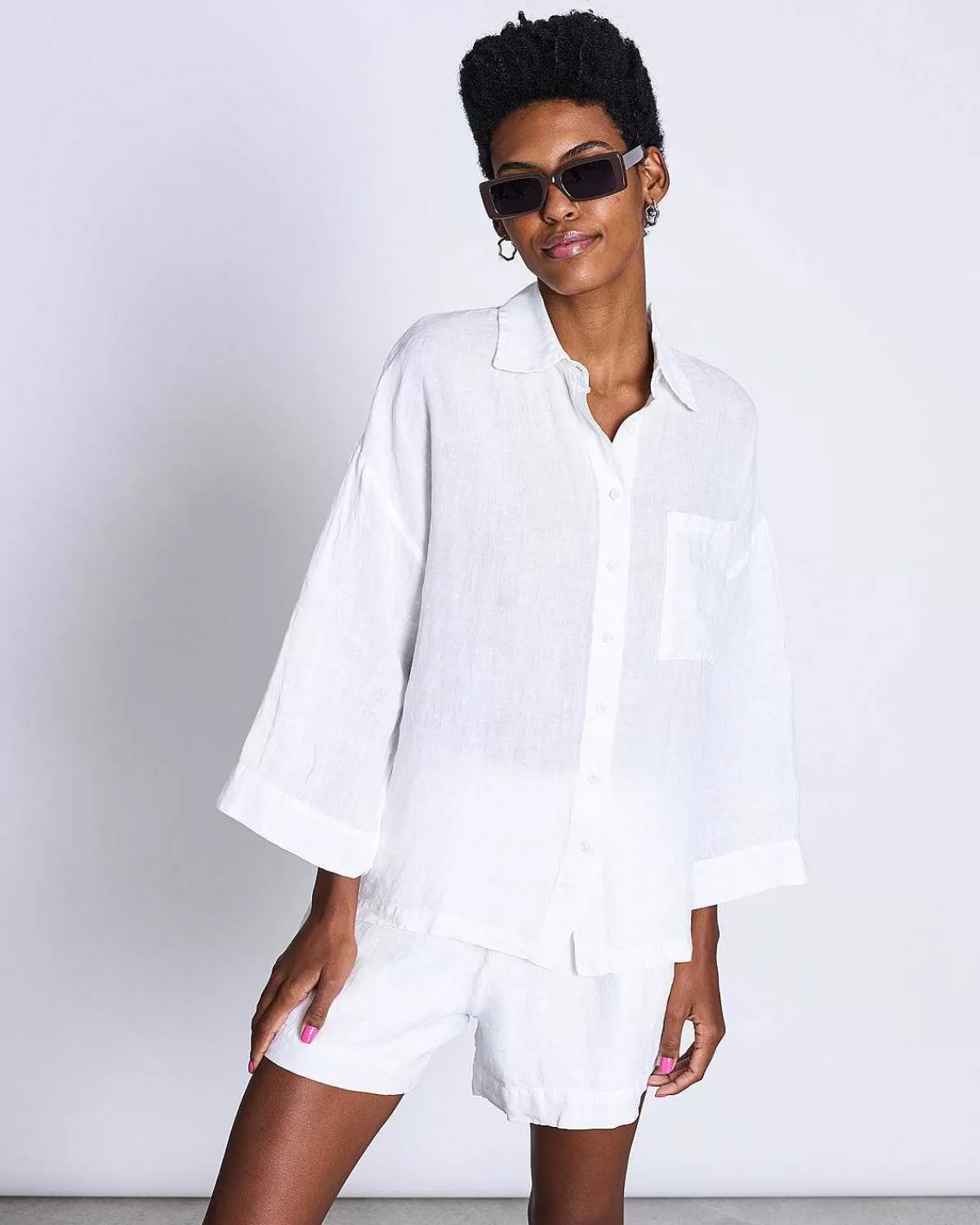 Linen Shirt Mons White>JAN 'N JUNE Flash Sale