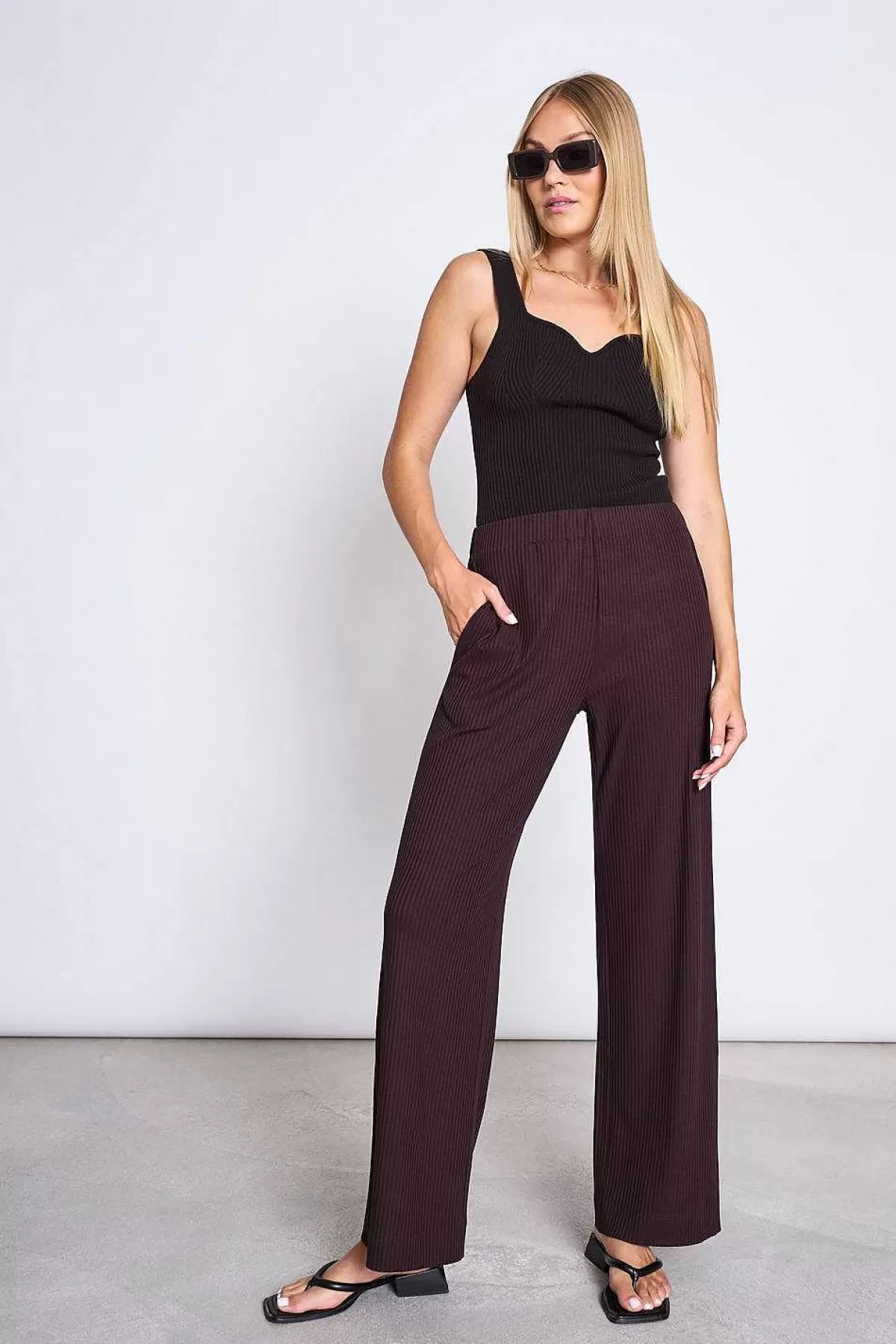 Lyocell Rib Pants Smilla Espresso>JAN 'N JUNE Discount