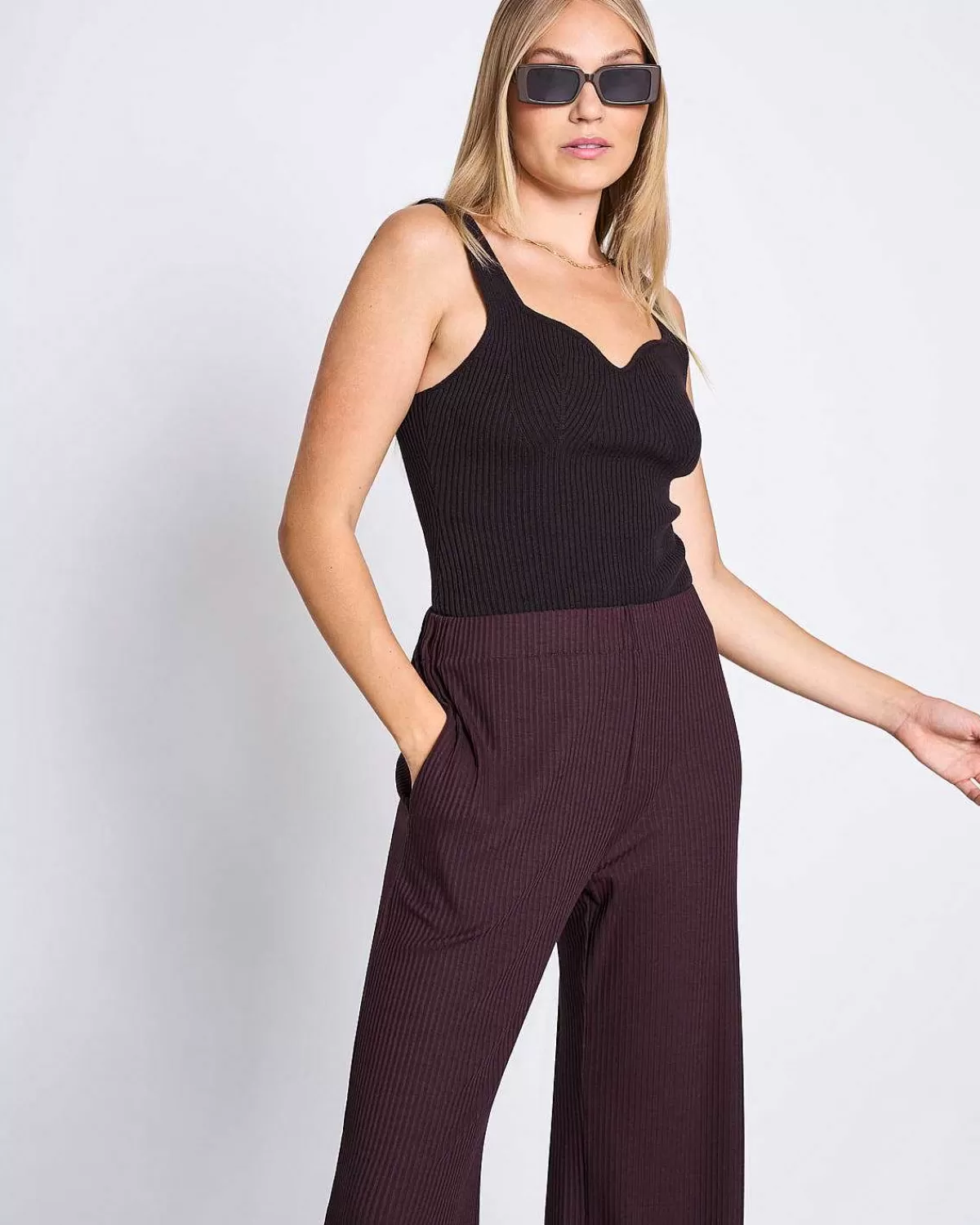 Lyocell Rib Pants Smilla Espresso>JAN 'N JUNE Discount