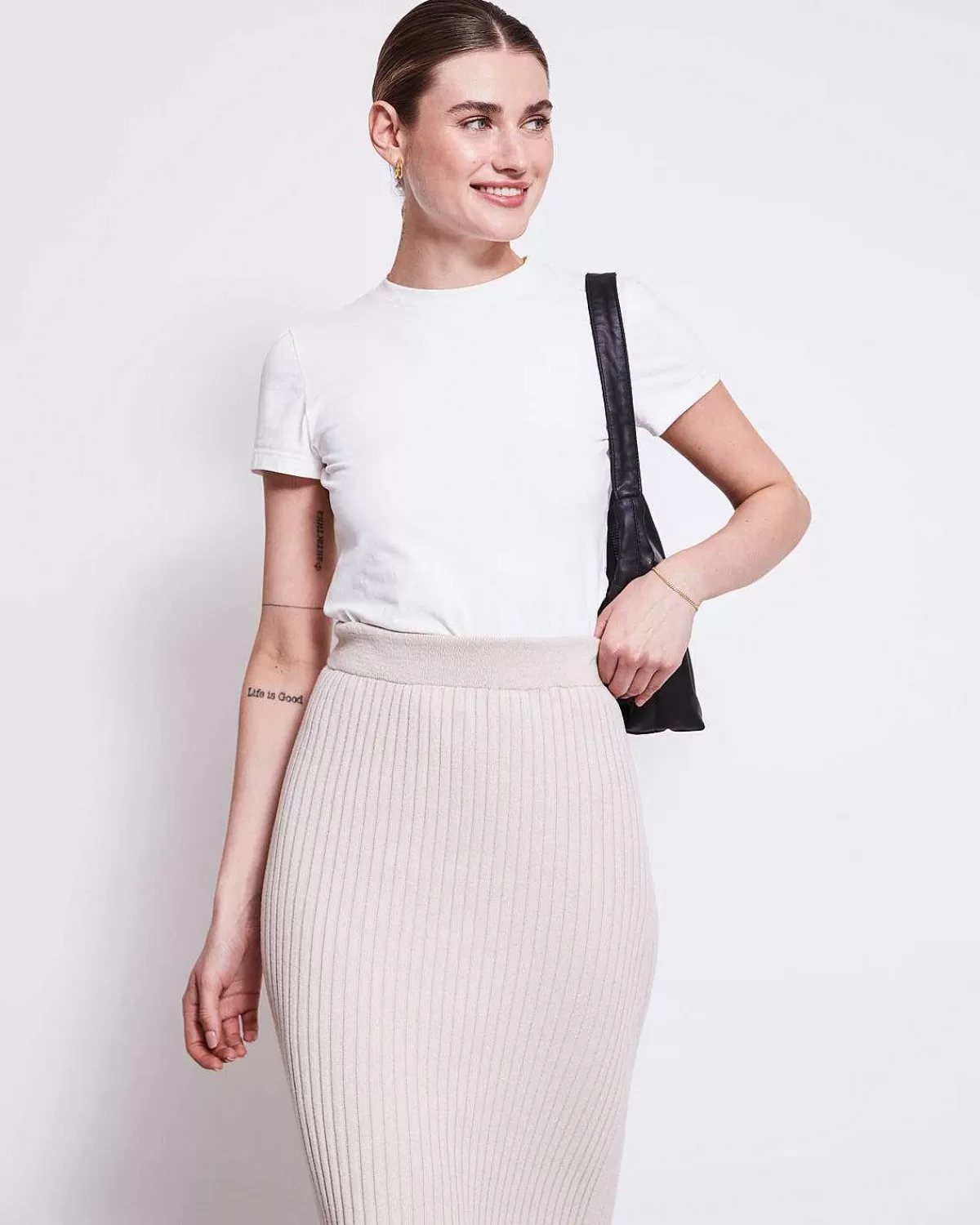 Midi Knit Skirt Ebba Ivory Gots>JAN 'N JUNE Best Sale