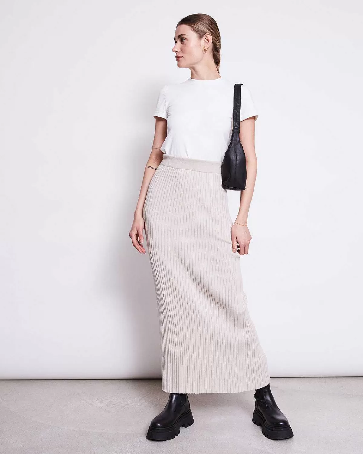 Midi Knit Skirt Ebba Ivory Gots>JAN 'N JUNE Best Sale