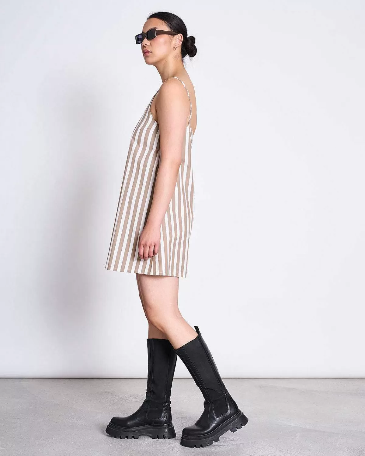 Mini Dress Alloa Camel Striped>JAN 'N JUNE Outlet