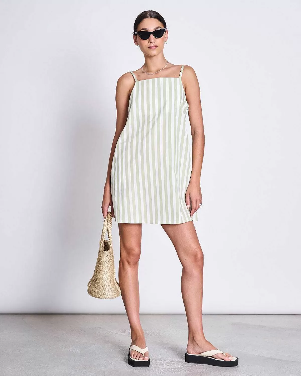 Mini Dress Alloa Pistachio Striped>JAN 'N JUNE Discount