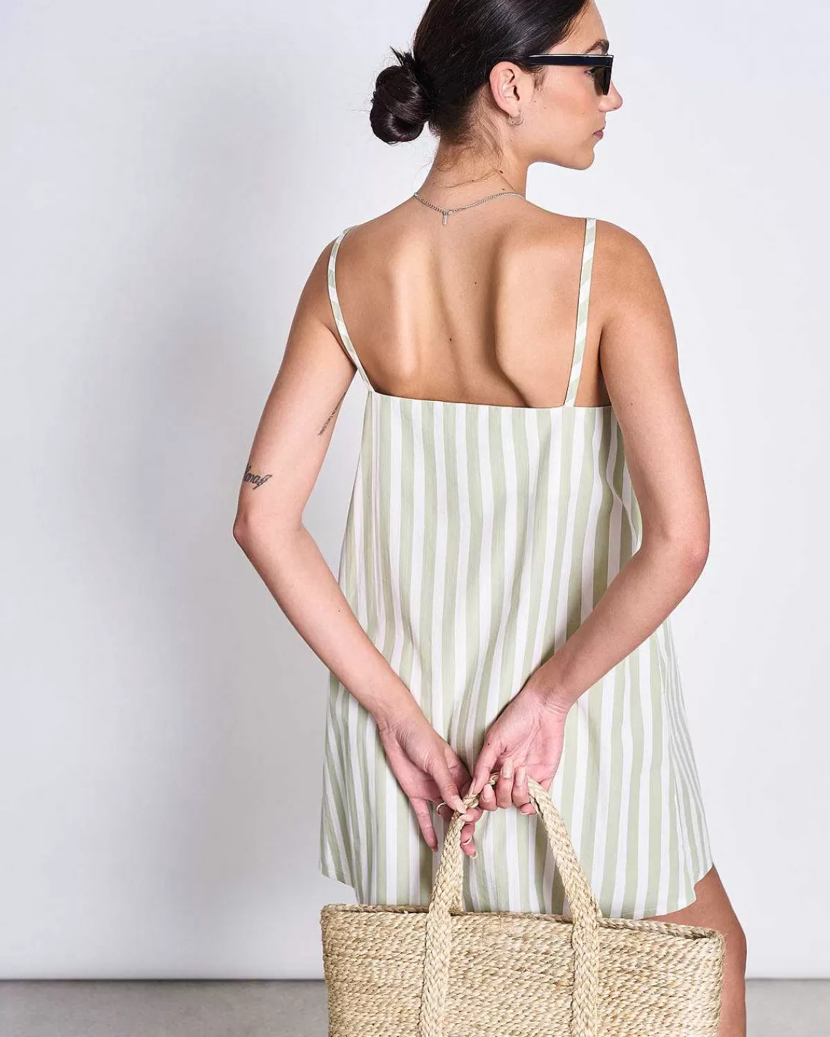 Mini Dress Alloa Pistachio Striped>JAN 'N JUNE Discount