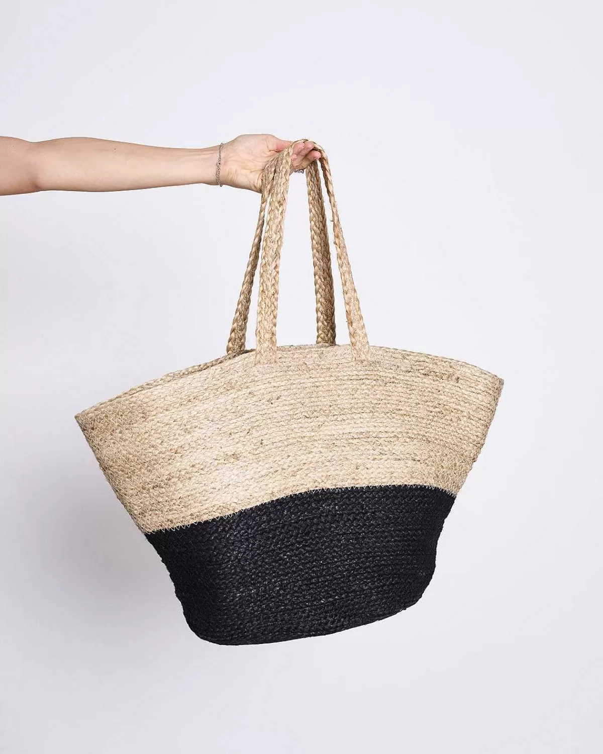 Shopping Basket Jute Black>JAN 'N JUNE Online