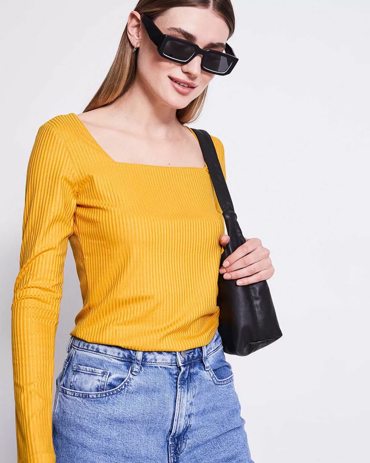 Square Neck Longsleeve Fria Mustard>JAN 'N JUNE Outlet