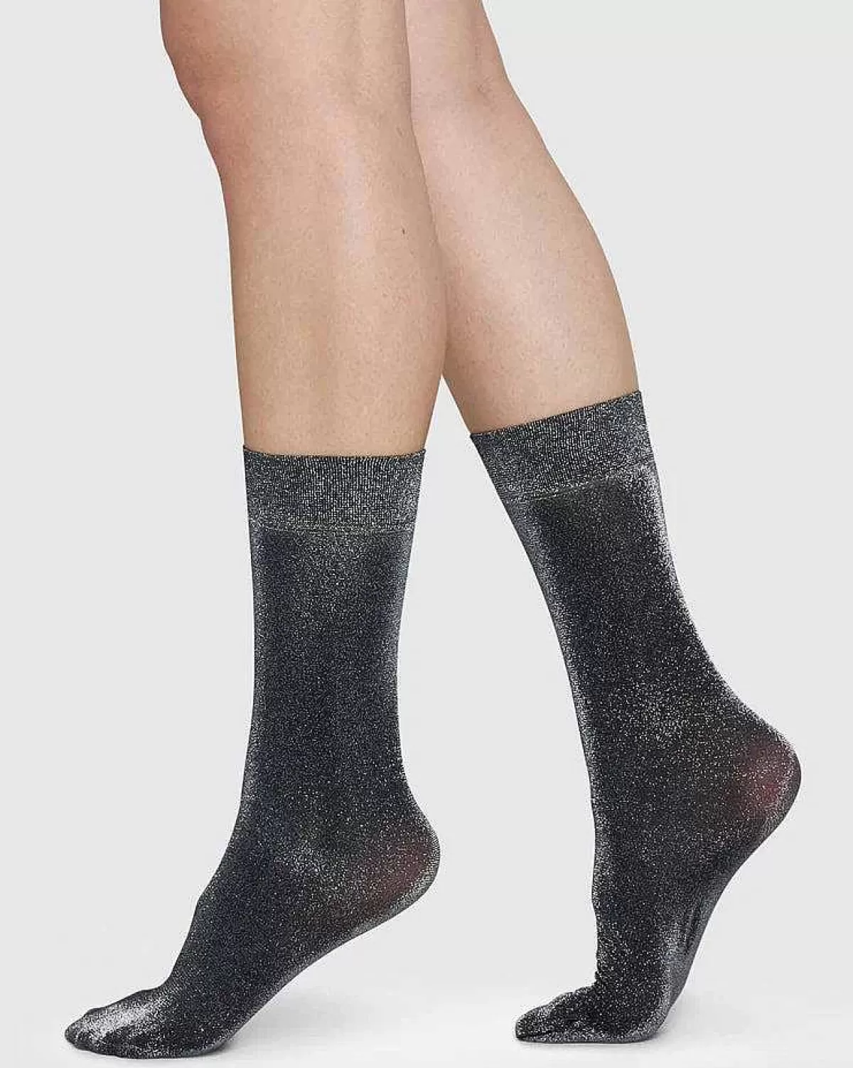 Swedish Stockings Socks Ines Black Shimmery 40 Den>JAN 'N JUNE Cheap