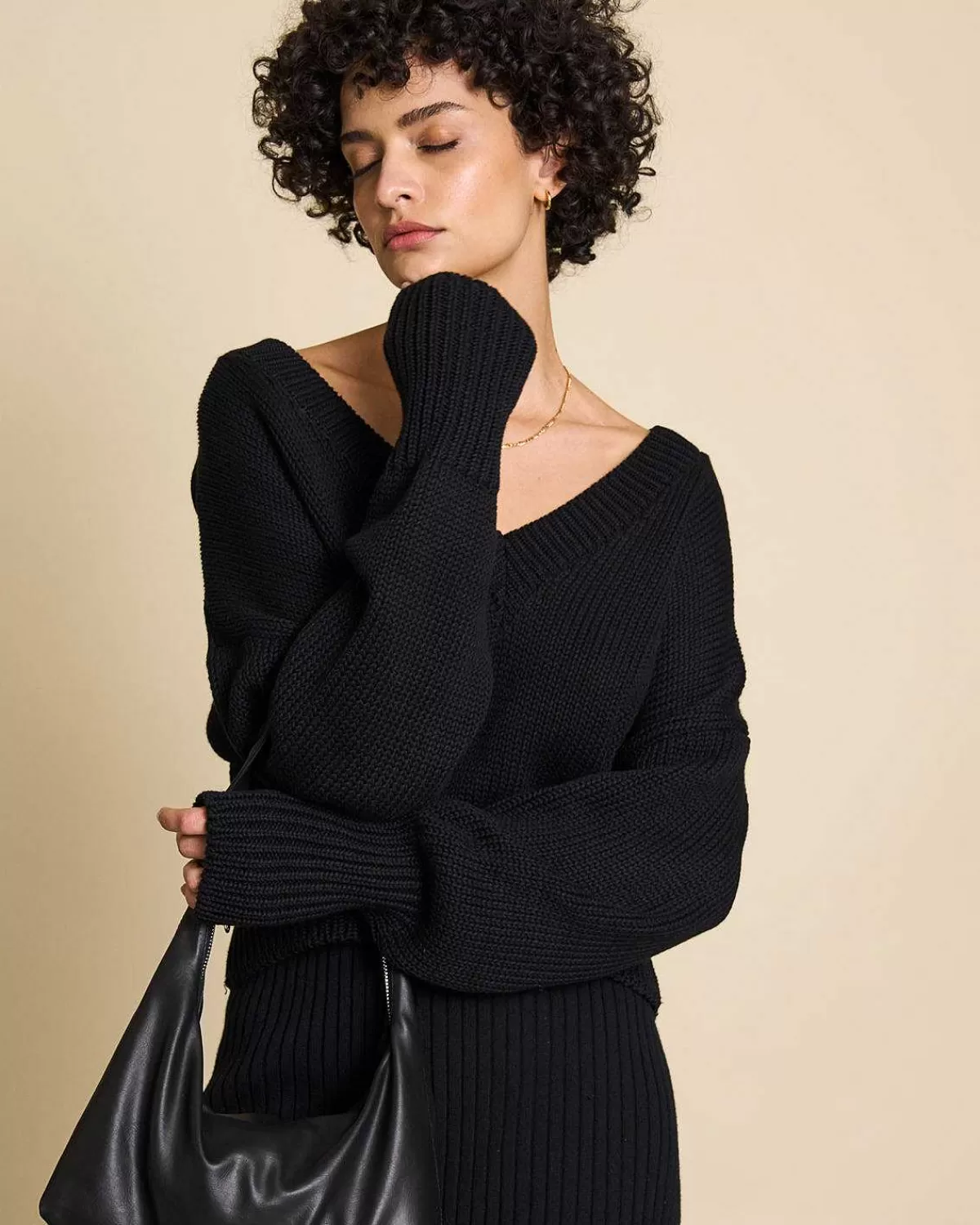 V-Neck Jumper Luz Black Gots>JAN 'N JUNE Outlet