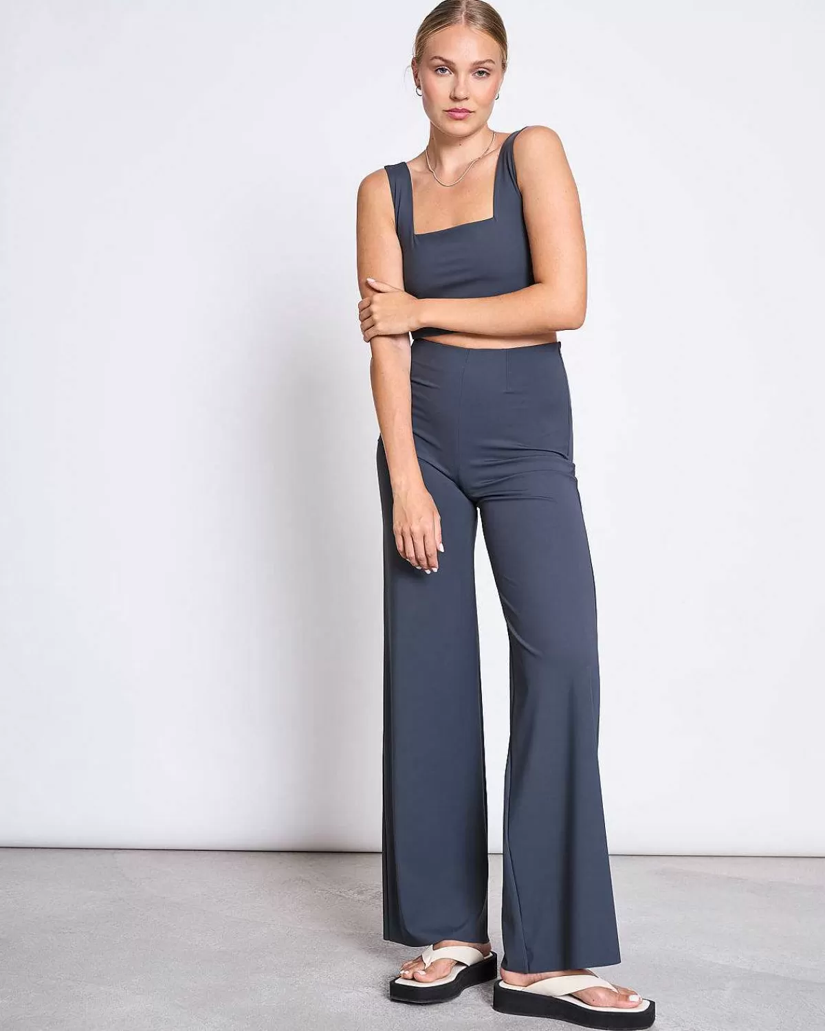 Wide Pants Marlene Solid Grey>JAN 'N JUNE New